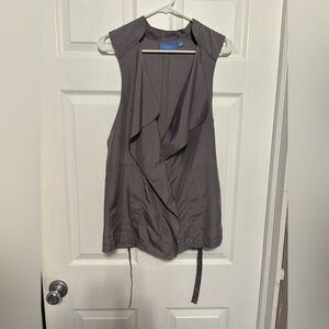 Vera Wang Charcoal Sleeveless Drape Blouse
